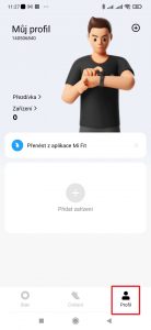 Přejděte na kartu Profil