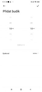 Přidání budíku