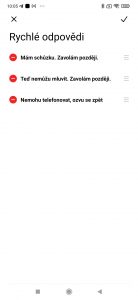 Seznam rychlých odpovědí