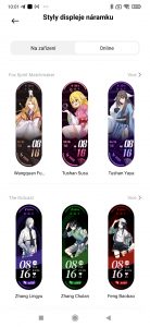 Styly displeje náramku