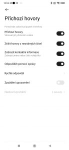 Upozornění na příchozí hovory