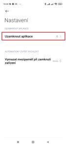 Otevřete Uzamknout aplikace