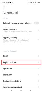 Pokračujte do sekce Zvýšit rychlost