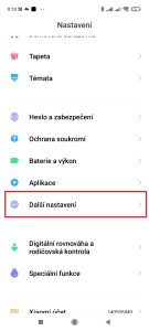Další nastavení
