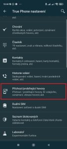 Jděte do sekce Příchozí a probíhající hovory