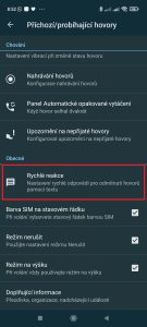 Otevřete sekci Rychlé reakce