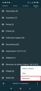 Pokračujte do Nastavení