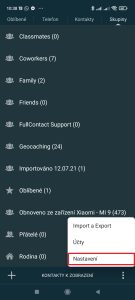 Pokračujte do Nastavení