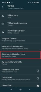 Pokračujte do Obrazovka probíhajícího hovoru