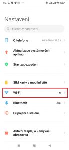 Jděte do sekce Wi-Fi