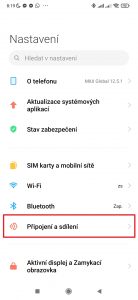 Pokračujte do Připojení a sdílení