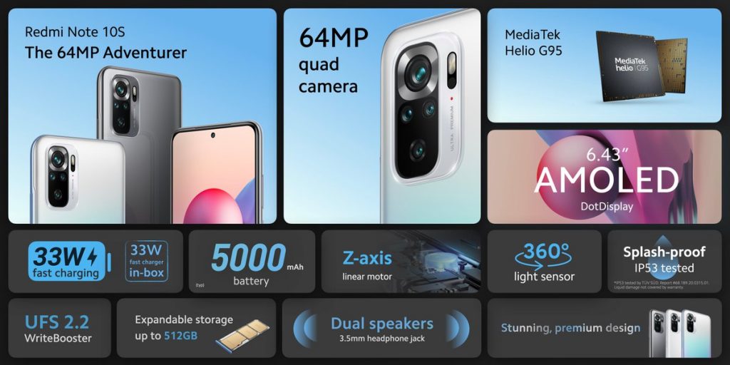 Hlavní vlastnosti Redmi Note 10S