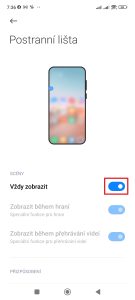 Aktivujte přepínač Vždy zobrazit