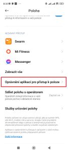 Oprávnění aplikací pro přístup k poloze