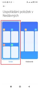 Styl Svisle se dvěma sloupci, jež je typický pro MIUI
