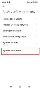 Vyhledávání Bluetooth