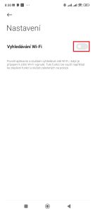 Vypnutí vyhledávání polohy přes Wi-Fi