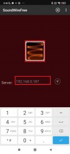Zadání IP adresy v aplikaci na mobilu