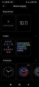 Dostupné vzhledy Always on Display