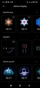 Dostupné vzhledy Always on Display