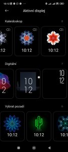 Dostupné vzhledy Always on Display