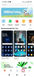 Tlačítko pro vstup do nabídky fontů