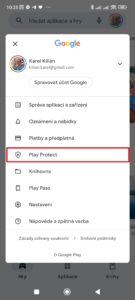Vyberte možnost Play Protect