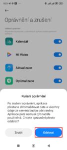 Klepněte na tlačítko Odebrat