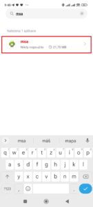 Zobrazí se jediný výsledek - klepněte na něj