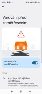 Varování před zemětřesením