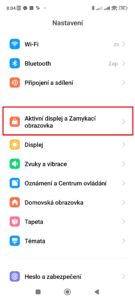 Aktivní displej a Zamykací obrazovka