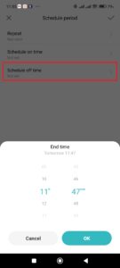 Nastavení času vypnutí