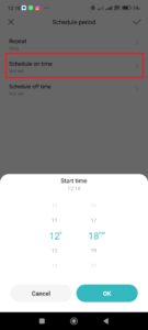 Nastavení času zapnutí