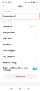 Přejděte do sekce Scheduled on-off