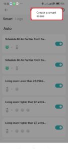 Zvolte možnost Create a smart scene