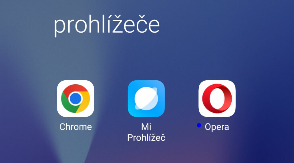 Tři webové prohlížeče v telefonech Xiaomi