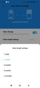 Doba uložení videí