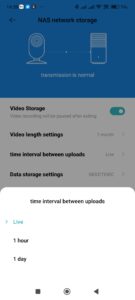 Interval ukládání videí na NAS