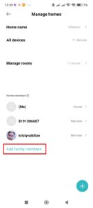 Klepněte na položku Add family members