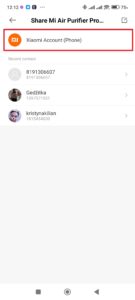 Klepněte na položku Xiaomi Account (Phone)