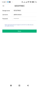 Název serveru a přihlášení