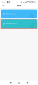 Pokračujte do Share the device
