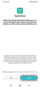 Stiskněte tlačítko Agree