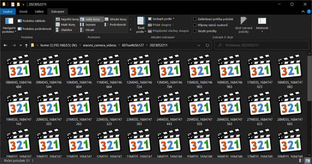 Uložená videa na NASu
