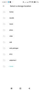 Výběr složky pro soubory