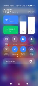 Posuňte se na další obrazovku