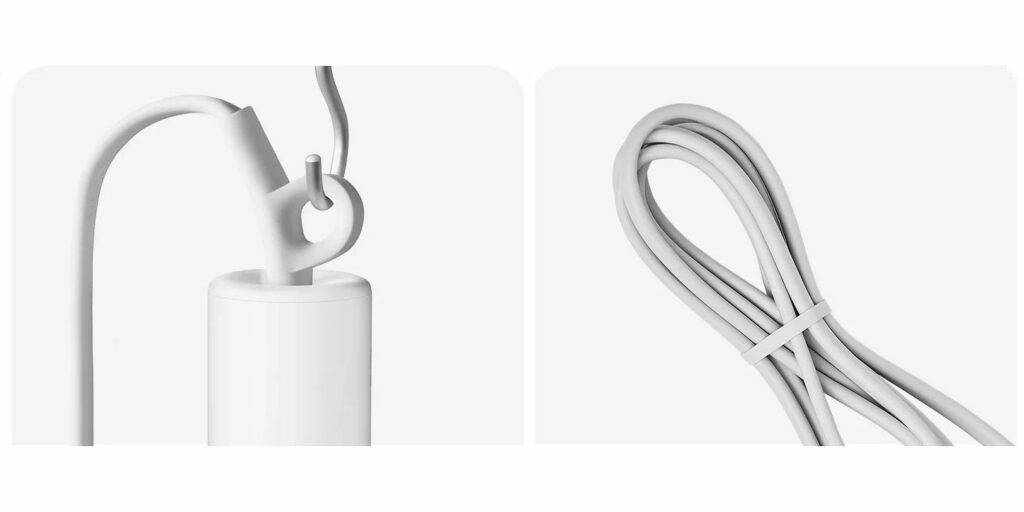 Praktický háček a 170 centimetrů dlouhá šňůra