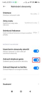 Zobrazit dotyková gesta