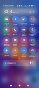 Zvolte Nahrávání obrazovky