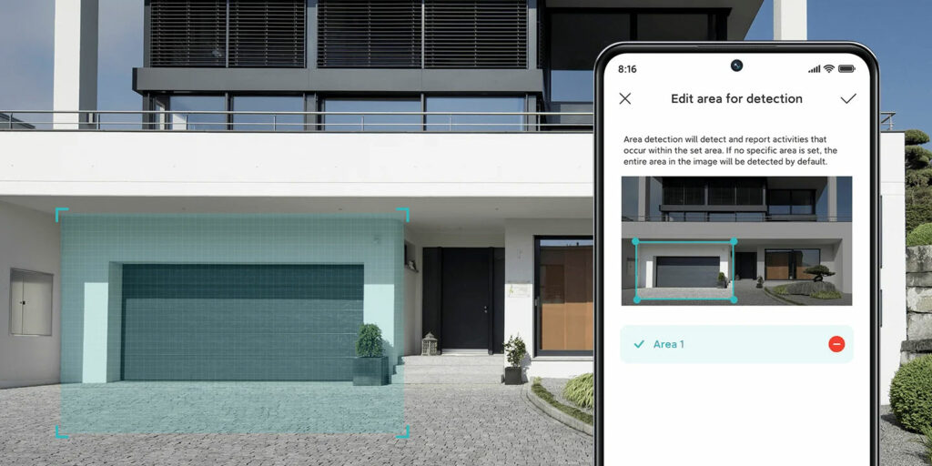 Možnost nastavení sledované oblasti